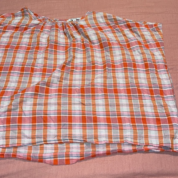 madewell // plaid shirred neck boxy top - Picture 7 of 10